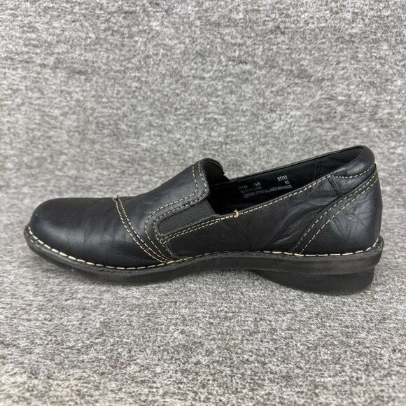 ✅Clarks Bendables Loafers Women's 7.5M Black Leather Shoes W/Adjustable Straps - Picture 10 of 10